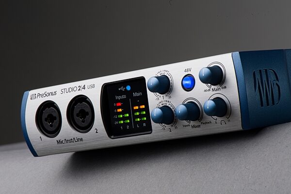 PreSonus Studio 2|4 2x2 USB Audio Interface, Action Position Front