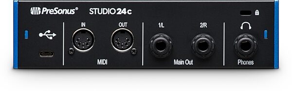 PreSonus Studio 24C USB-C Audio MIDI Interface, New, Detail Back