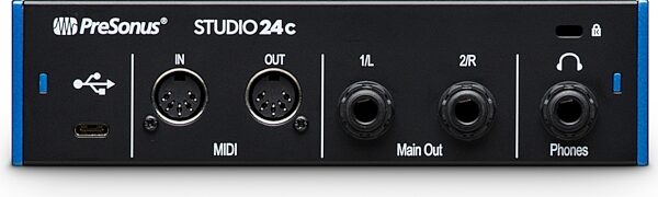 PreSonus Studio 24C USB-C Audio MIDI Interface, New, Action Position Back