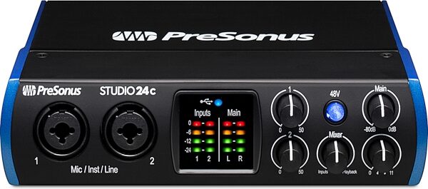 PreSonus Studio 24C USB-C Audio MIDI Interface, New, Main