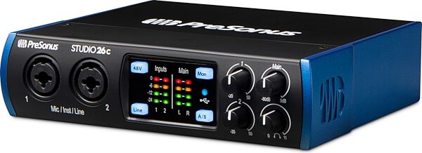 PreSonus Studio 26C USB-C Audio MIDI Interface, New, Detail Front