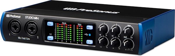 PreSonus Studio 68C USB-C Audio MIDI Interface, New, Angled Front