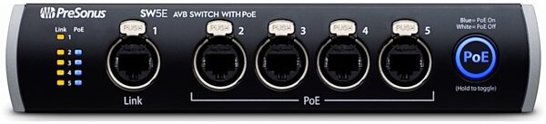 PreSonus SW5E 5-Port AVB Ethernet Switch with PoE, New, Main