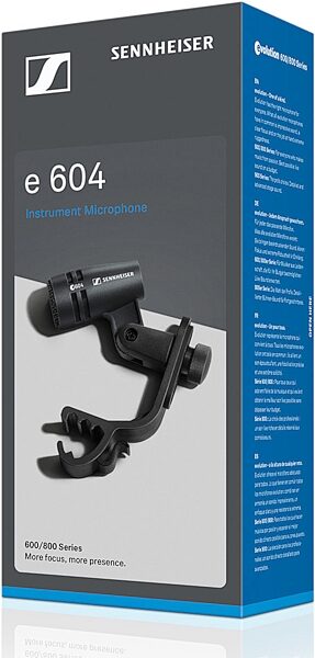 Sennheiser e604 Evolution Dynamic Cardioid Rack Tom and Snare Microphone, Single Microphone, Package