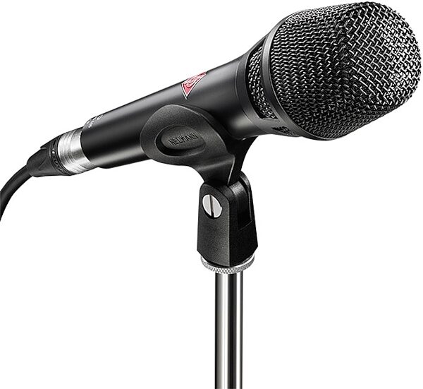 Neumann KMS 105 Pro Stage Condenser Mic, Black, In Use