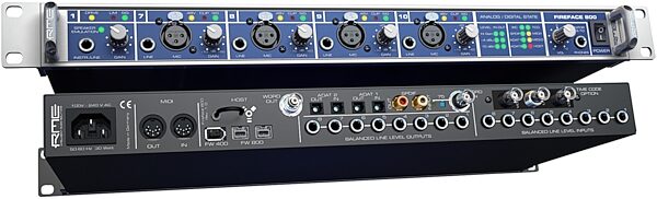 RME Fireface 800 FireWire Audio Interface, Front and Back - Angle