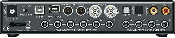 RME Fireface UCX 36-Channel USB and FireWire Audio Interface, Rear