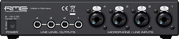 RME QuadMic II Analog Microphone Preamplifier, 4-Channel, New, Rear