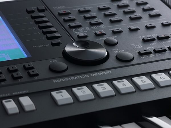 Yamaha PSR-S750 Arranger Workstation Keyboard, 61-Key, Control Closeup