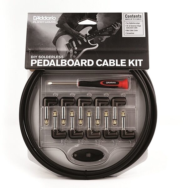 D'Addario DIY Solderless Pedalboard Right Angle Cable Kit, Main