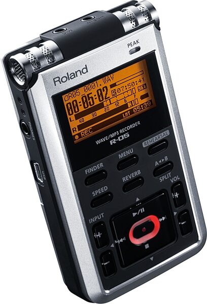 Roland R-05 Digital Handheld Recorder, Angle