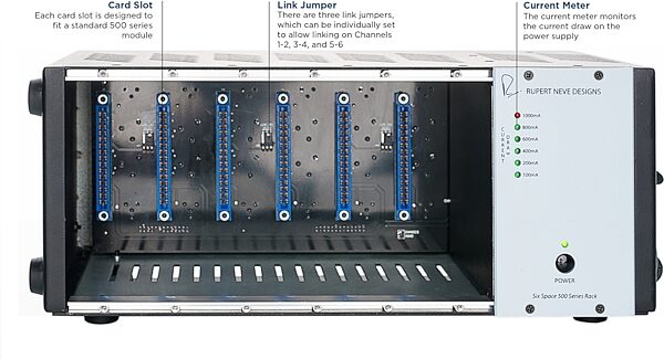 Rupert Neve Designs R6 Six-Space 500-Series Rack, New, Action Position Back