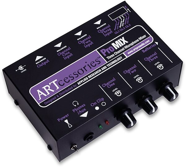 ART ProMIX 3-Channel Microphone Mono Mixer, Blemished, Action Position Back