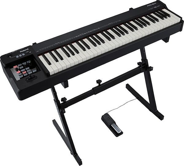 Roland RD-64 Portable Digital Piano, Angle on Stand