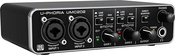 Behringer UMC202 U-PHORIA USB Audio Interface, Left