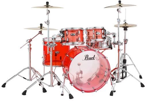 Pearl CRB524PC Crystal Beat Drum Shell Kit, 4-Piece, Ruby Red