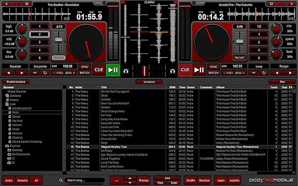 PCDJ RED Mobile 2 DJ Software, Mac and Windows, Screenshot