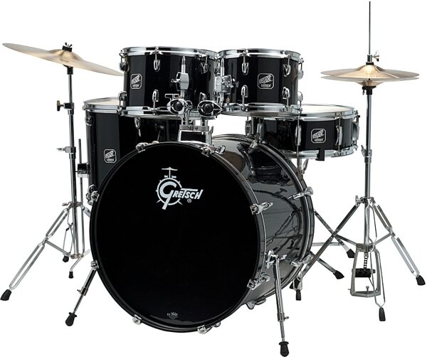Gretsch RGE625 Renegade Drum Kit with Cymbals (5-Piece), Black