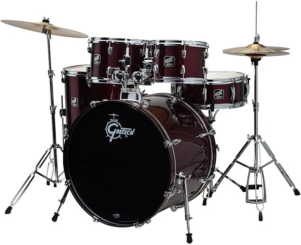 Gretsch RGE625 Renegade Drum Kit with Cymbals (5-Piece), Wine Red