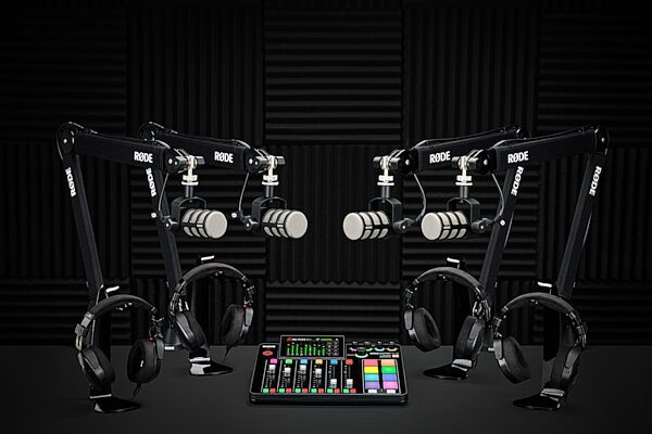 Rode Ultimate Podcaster Bundle: Four-Person Podcasting Pack, New, Ultimate Bundle In Use