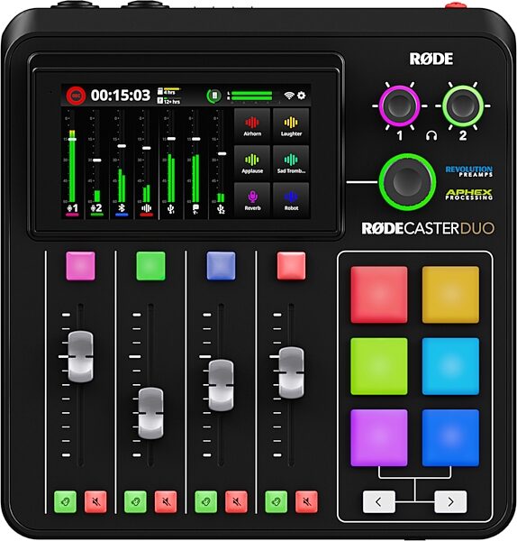 Rode RODECaster Duo Compact Audio Studio, Black, Scratch and Dent, Top