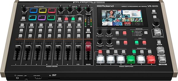 Roland VR-6HD Direct Streaming Audio Visual Mixer, New, Action Position Back