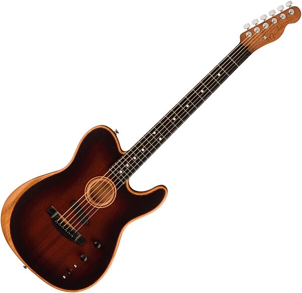 Fender American Acoustasonic Telecaster Acoustic-Electric Guitar (with Gig Bag), Action Position Back