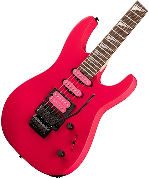 Jackson X Series Dinky DK3XR HSS Electric Guitar, Neon Pink, USED, Blemished, Action Position Side