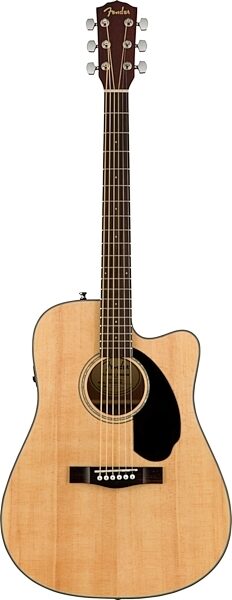 Fender CD-60SCE Solid Top Dreadnought Acoustic-Electric Guitar, Natural, USED, Blemished, Action Position Back