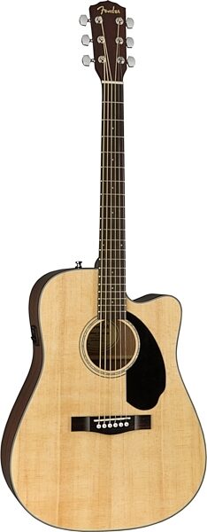 Fender CD-60SCE Solid Top Dreadnought Acoustic-Electric Guitar, Natural, USED, Blemished, Action Position Back