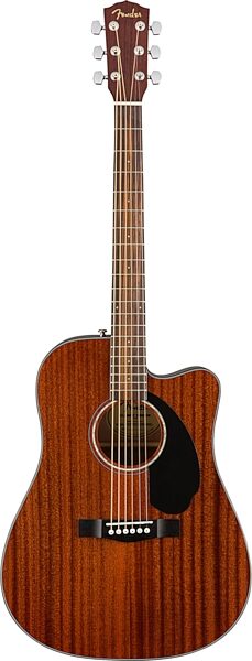 Fender CD-60SCE Dreadnought Acoustic-Electric Guitar, All-Mahogany, New, Action Position Back