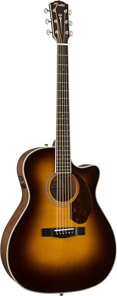 Fender PM-4CE Paramount Auditorium Limited Acoustic-Electric Guitar (with Case), Action Position Back