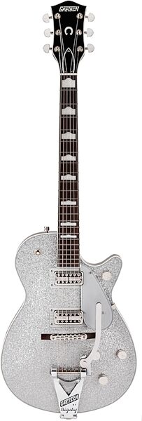 Gretsch G6128T 89VS Vintage Select Duo Jet Electric Guitar (with Case), Silver Sparkle, Action Position Back