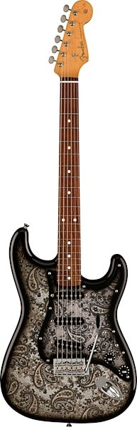 Fender Limited Edition Made In Japan Black Paisley Stratocaster Electric Guitar, Rosewood Fingerboard (with Gig Bag), Action Position Back