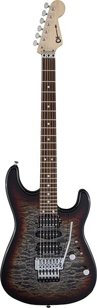 Charvel MJ San Dimas Style 1 HSH FR PF QM Electric Guitar, Midnight Glow, Action Position Back