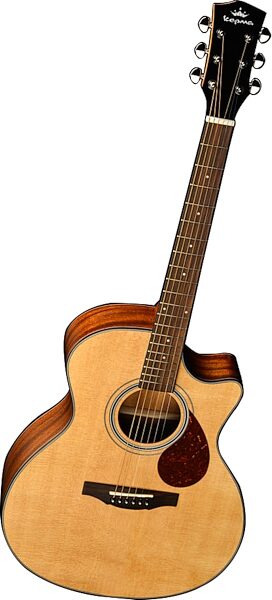 Kepma Elite Series GA2-232 Acoustic-Electric Guitar (with Gig Bag), Natural, Action Position Back