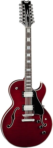 Dean Colt Flame Top Semi-Hollowbody Electric Guitar, 12-String, Action Position Back
