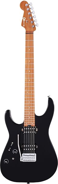 Charvel Pro-Mod DK24 HH 2PT CM Electric Guitar, Left-Handed, Gloss Black, Open Box (Like New), Action Position Back