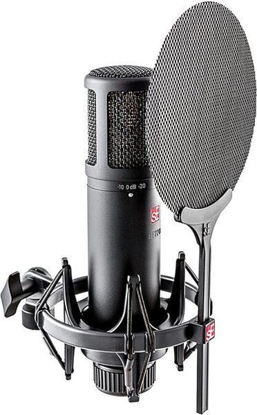 sE Electronics sE2200 Large-Diaphragm Condenser Microphone, with Pop Filter and Shock Mount, New, Main