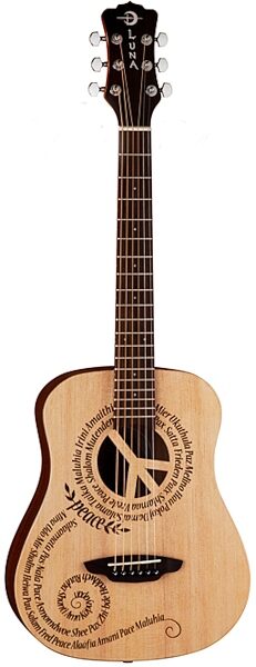 Luna Safari Peace Travel Acoustic Guitar (with Gig Bag), Main