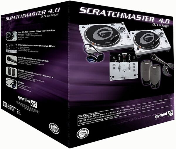 Gemini ScratchMaster 4.0 DJ Turntable Package, Main