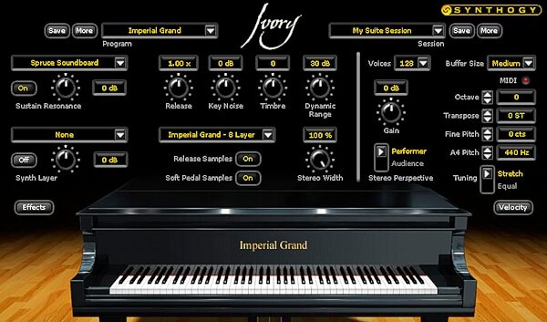 Synthogy Ivory Grand Piano Software (Macintosh and Windows), Main