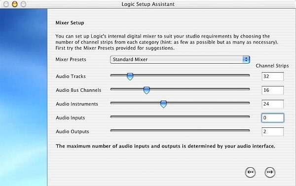 Emagic Logic Platinum (Macintosh), Setup Assistant