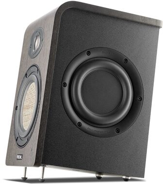 Focal Shape 50 Active Powered Studio Monitor, Dark Walnut, Single Speaker, USED, Scratch and Dent, Angled Back