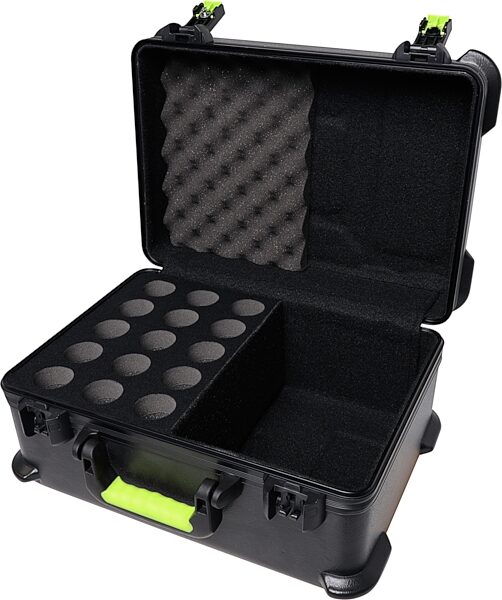 Shure x Gator TSA Molded Microphone Case, Fits 15 Microphones, SH-MICCASE15, Open Empty Angle