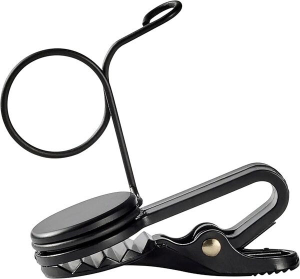 Shure RK183T1 Single Tie Clip for Lavalier Microphones, Black, Action Position Back