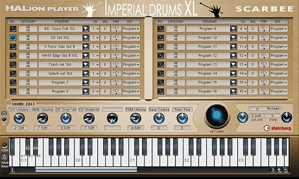 Scarbee Imperial Drums XL Virtual Instrument, Screen Shot