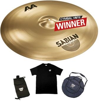 Sabian AA Bash Ride Cymbal, 21in with Bags and Shirt