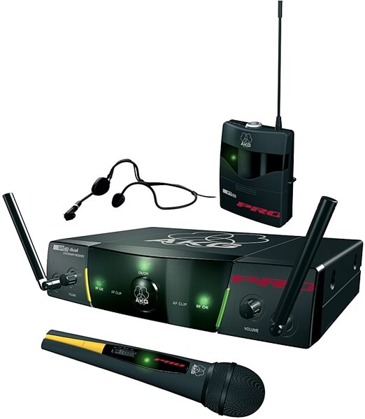 AKG WMS40 Pro Presenter Set Dual Wireless System with Handheld and Headset, Main