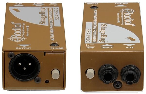 Radial StageBug SB-4 Piezo Compact Active Piezo Pickup DI Direct Box, New, Front and Rear